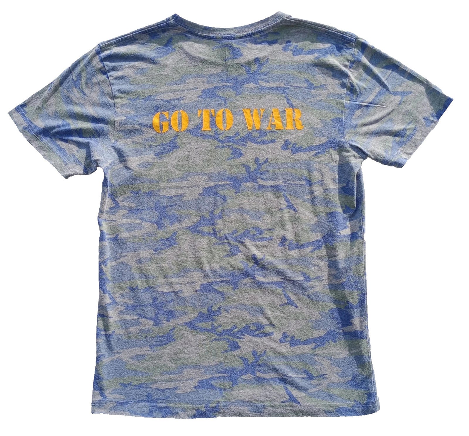 RAMS Volleyball Graphic Print T-Shirt Men's UK Size M Grey Crew Neck Cammo