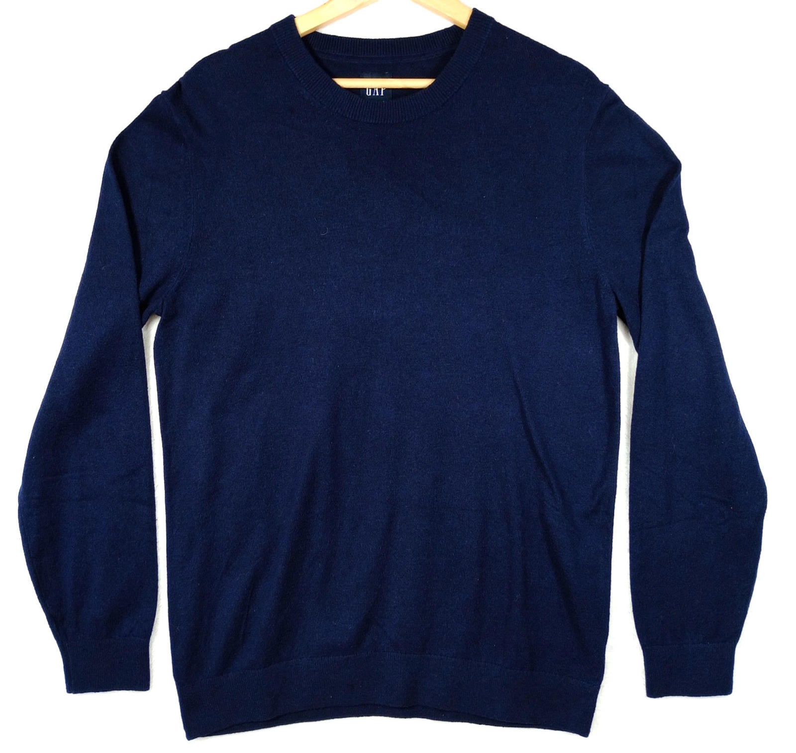 Gap Knit Jumper Men's UK Size M Blue Long Sleeve 100% Cotton Crew Neck Sweater