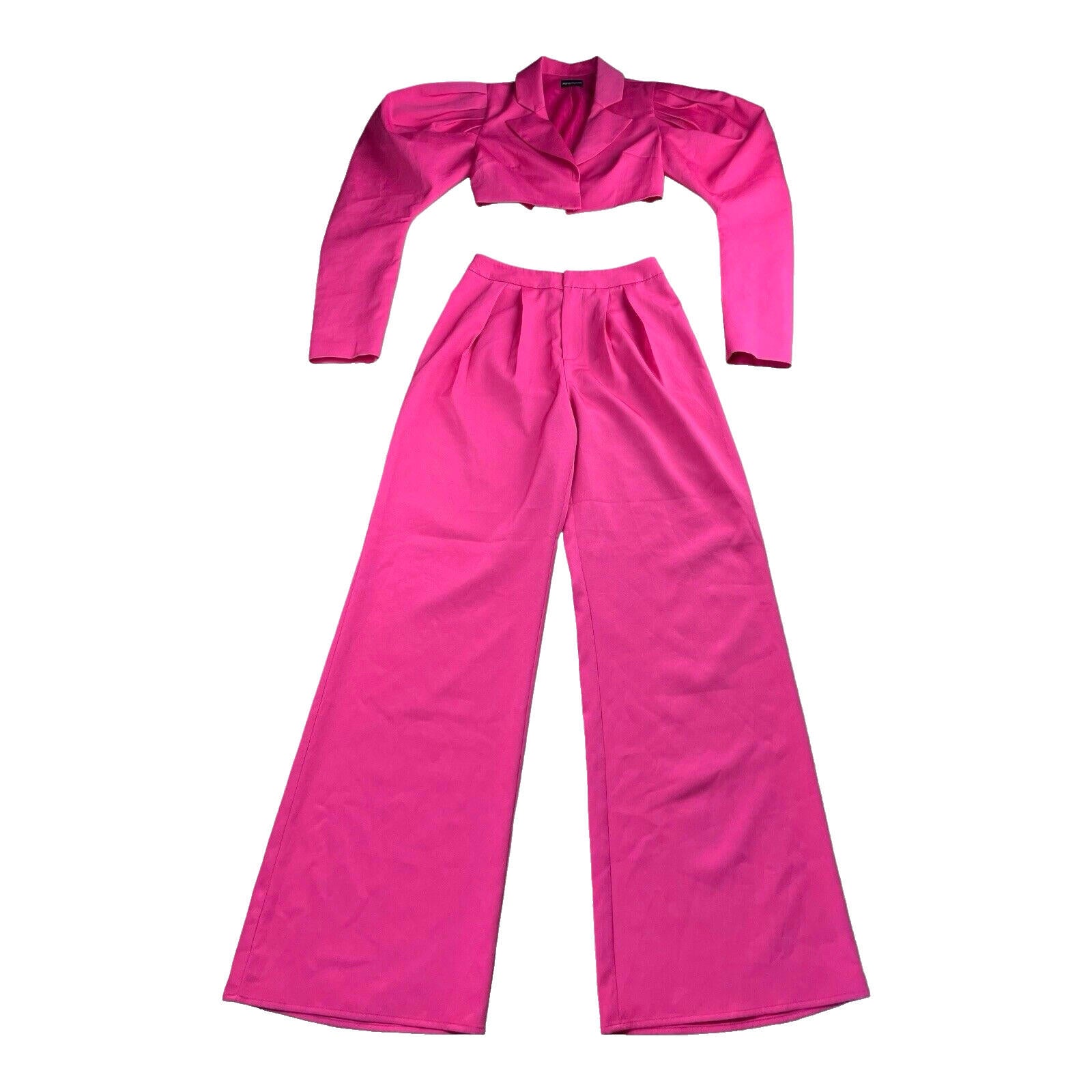 Pretty Little Thing Co-ord Set Pants & Cropped Blazer Pink Women’s UK Size 8