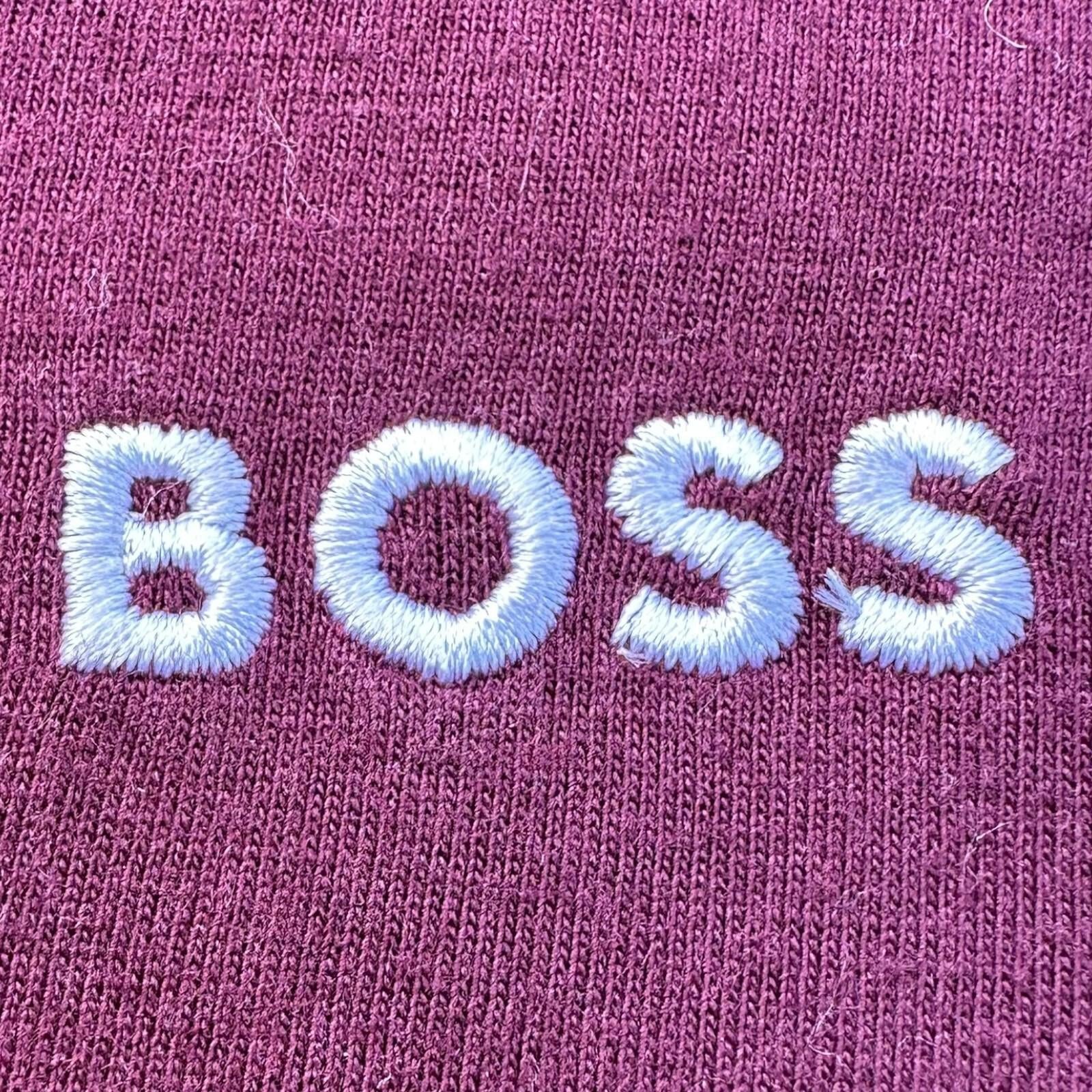 Hugo Boss T-Shirt Men's UK Size M Purple Short Sleeve Embroidered Logo Summer