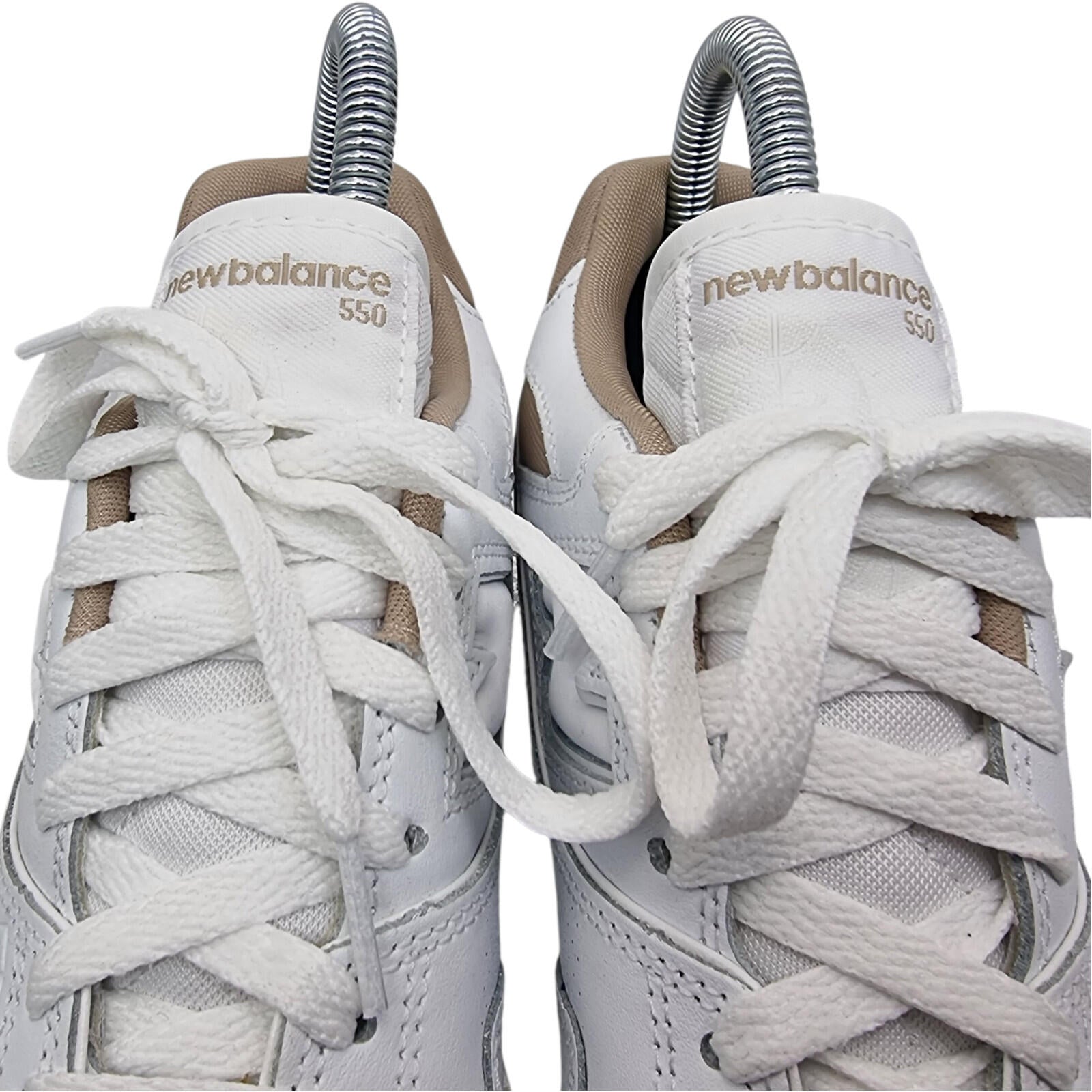New Balance 550 Trainers Women's UK Size 4 White Tan Synthetic Leather