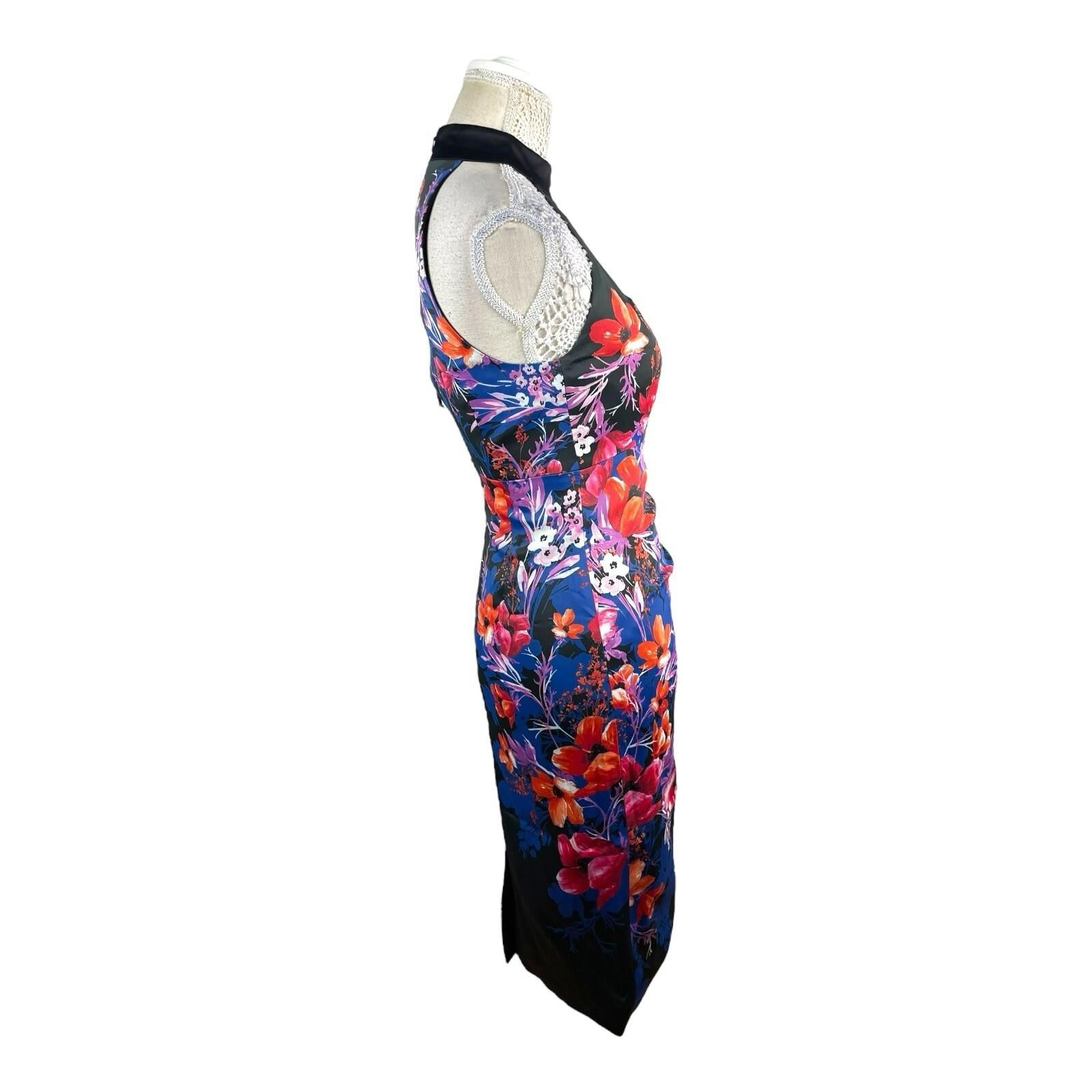 Karen Millen Multicolour Floral Midi Dress Women’s UK Size 10