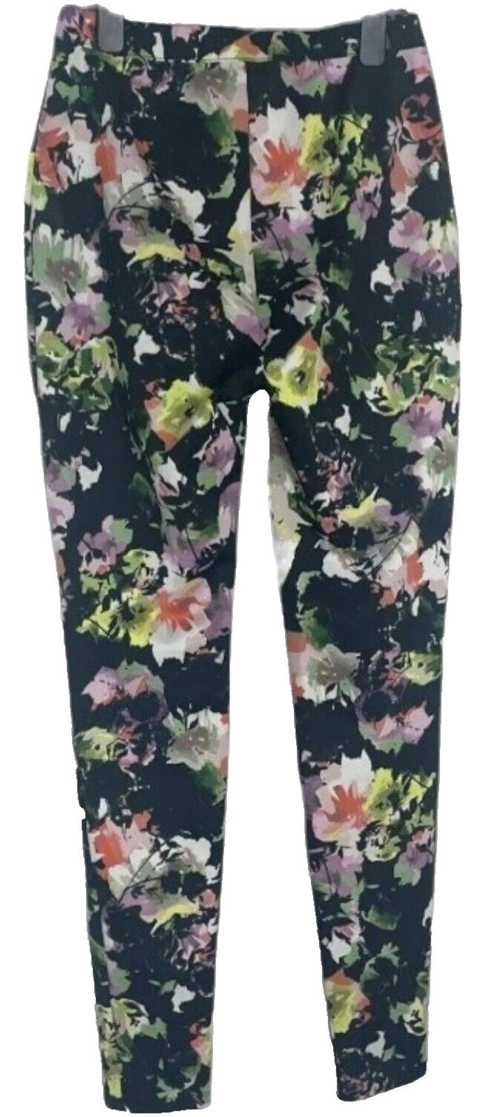 F&F Floral Trousers Skinny Fit High Waist Women's UK Size 8