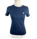 Brooks Brothers T-Shirt Blue 100% Cotton Logo Women’s UK Size XS