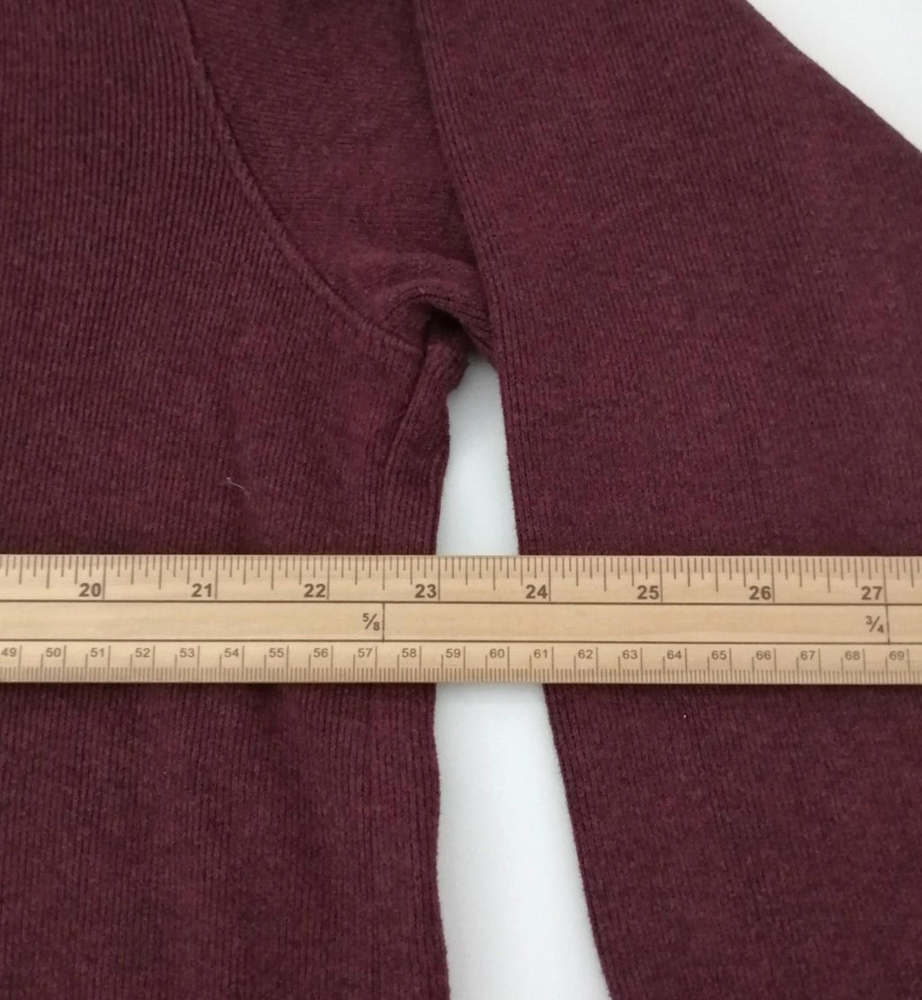 Land's End 1/4 Zip Burgundy Sweatshirt Men's Size XL Jumper 100% Cotton