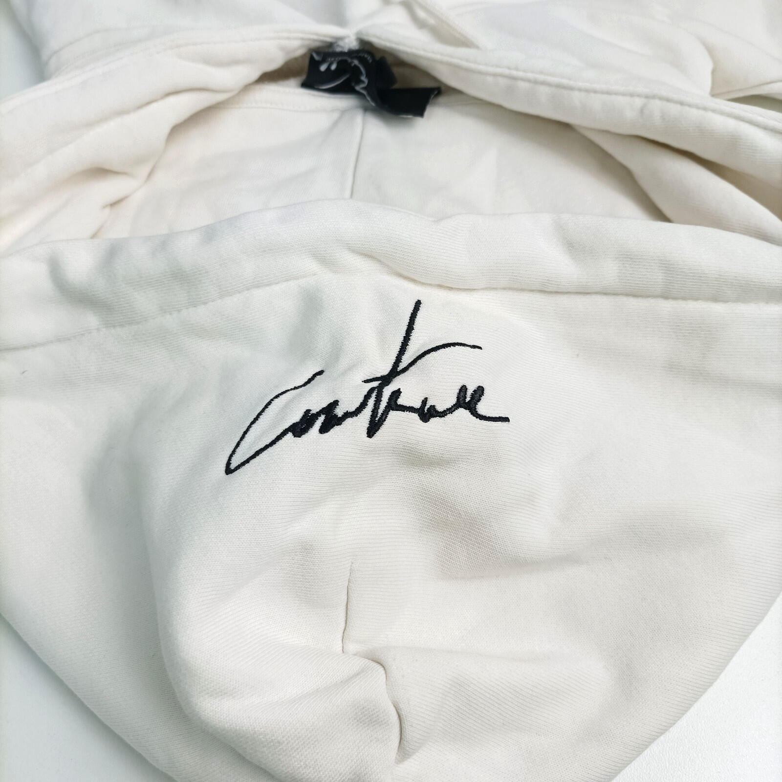 The Couture Club Hoodie Men's UK Size S White Jersey  Pockets Logo Embroidered