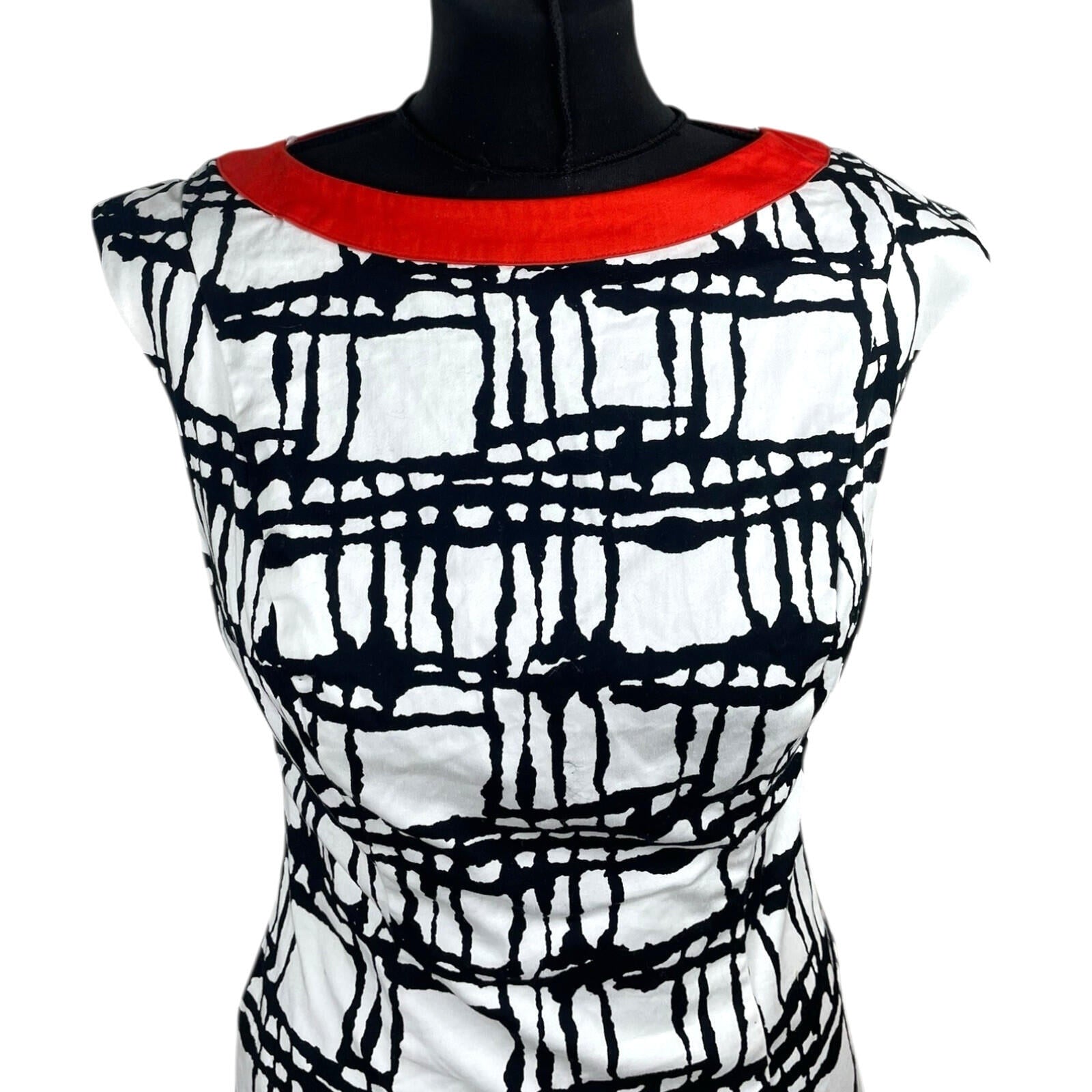 TU Gok Wan Party Dress Women’s UK Size 12 Knee Length Midi Black White