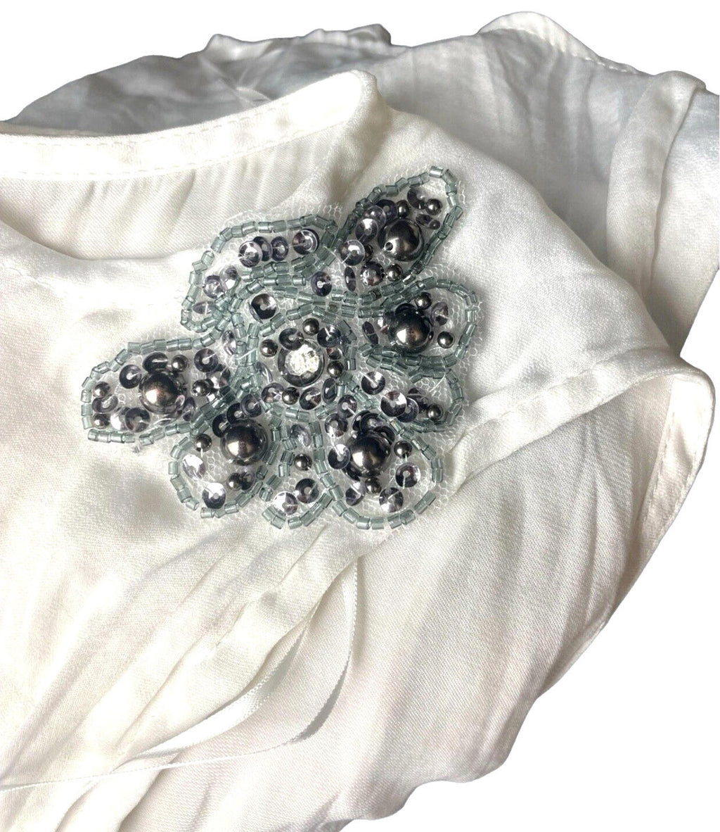 Zara White Vest Top Embezzled Shoulder Women’s UK Size S