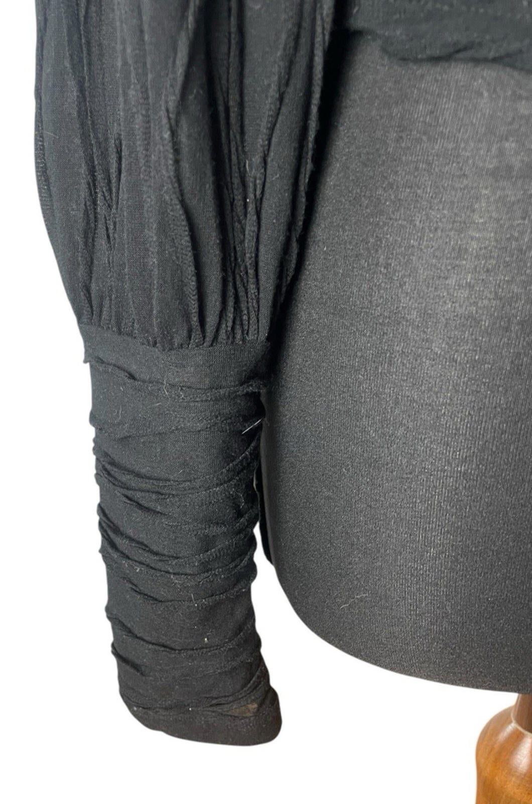 Vero Moda Black Textured Crop Top Long Sleeve Women’s UK Size M