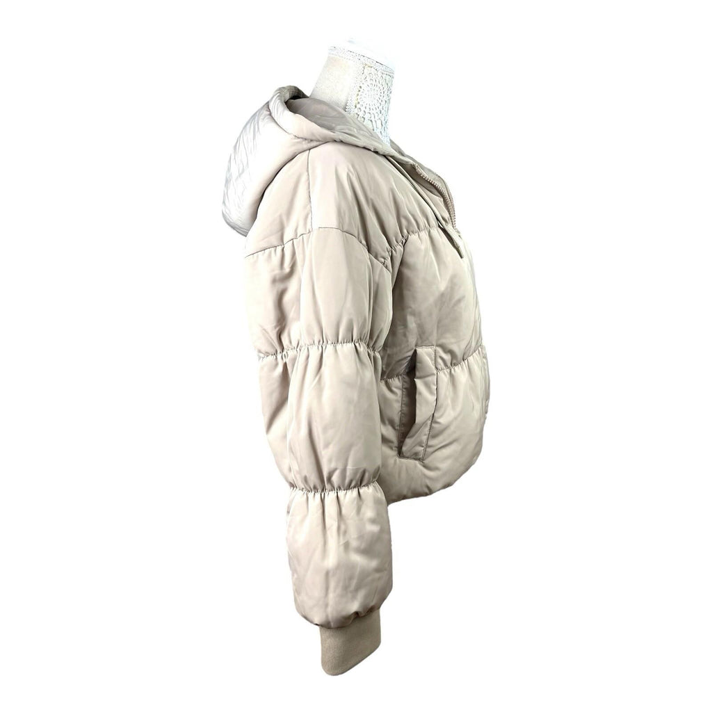 Divided Griege Puffer Jacket Mid Length Hooded Women’s UK Size XXS