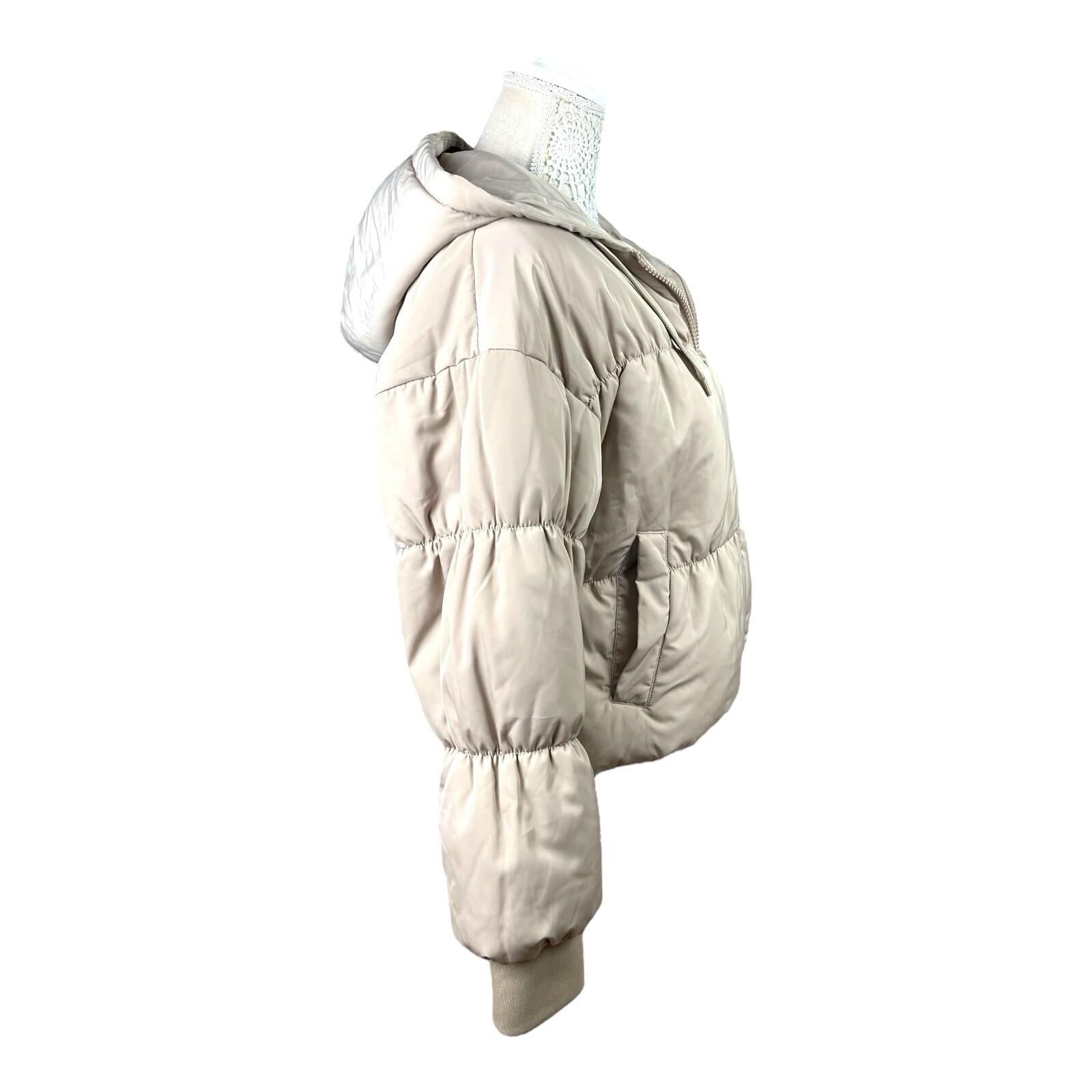 Divided Griege Puffer Jacket Mid Length Hooded Women’s UK Size XXS