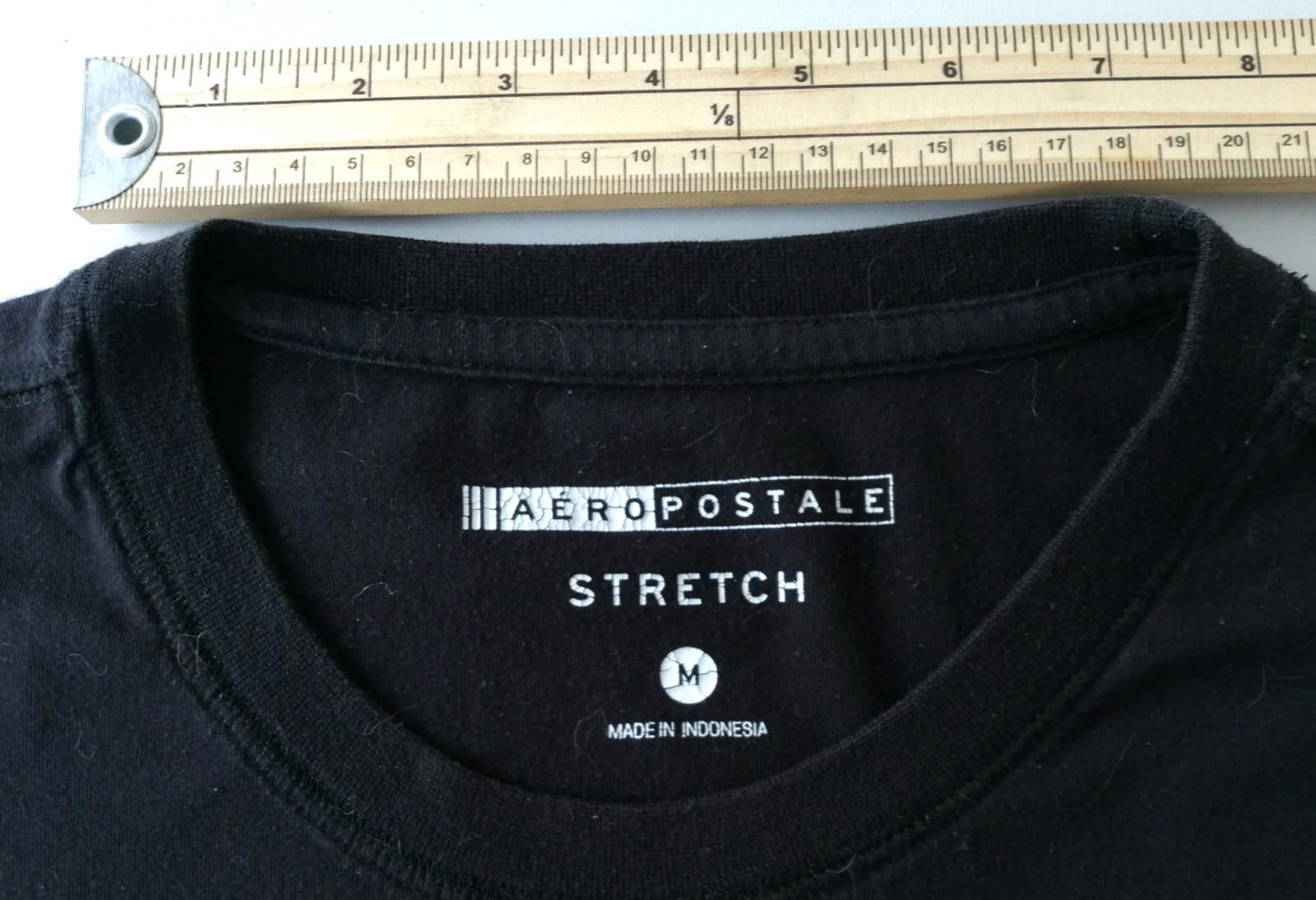 Areopostale Graphic Print T-Shirt Men's Size M Black Crew Neck Stretch Fit