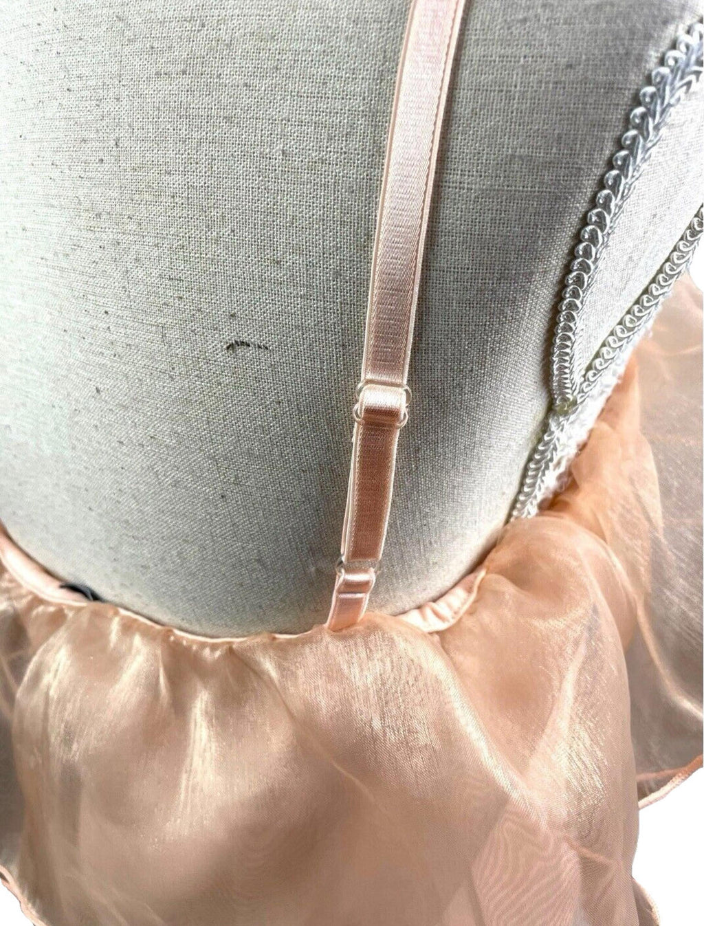 Select Tiered Ruffle Camisole Top Women’s UK Size M Peach Cropped Adjustable