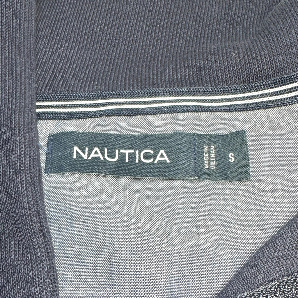 Nautica Jumper Men's UK Size S Blue Long Sleeve 1/4 Zip Embroidered Logo Sweater