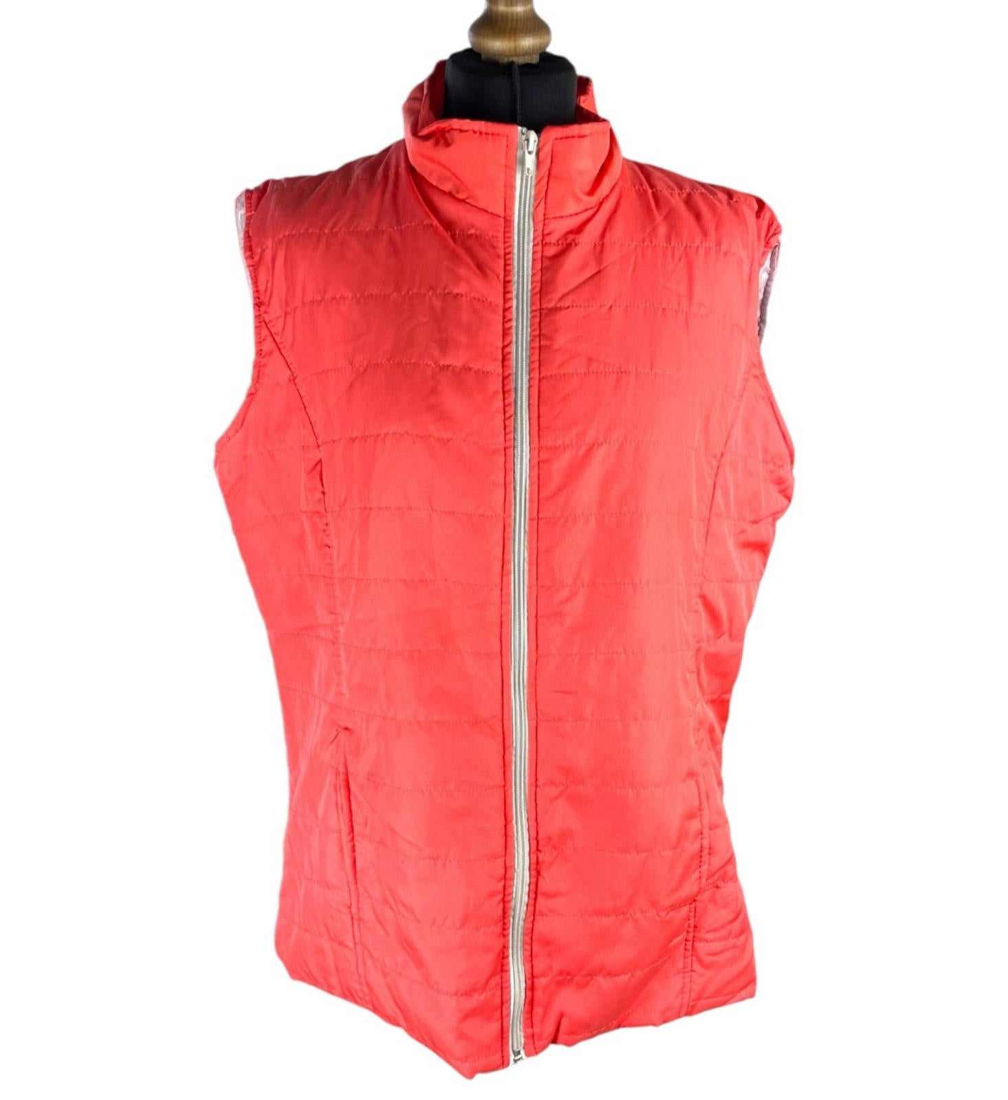 Padded Gilet Women’s UK Size L Orange Lightly Padded Zip Front Body Warmer Vest