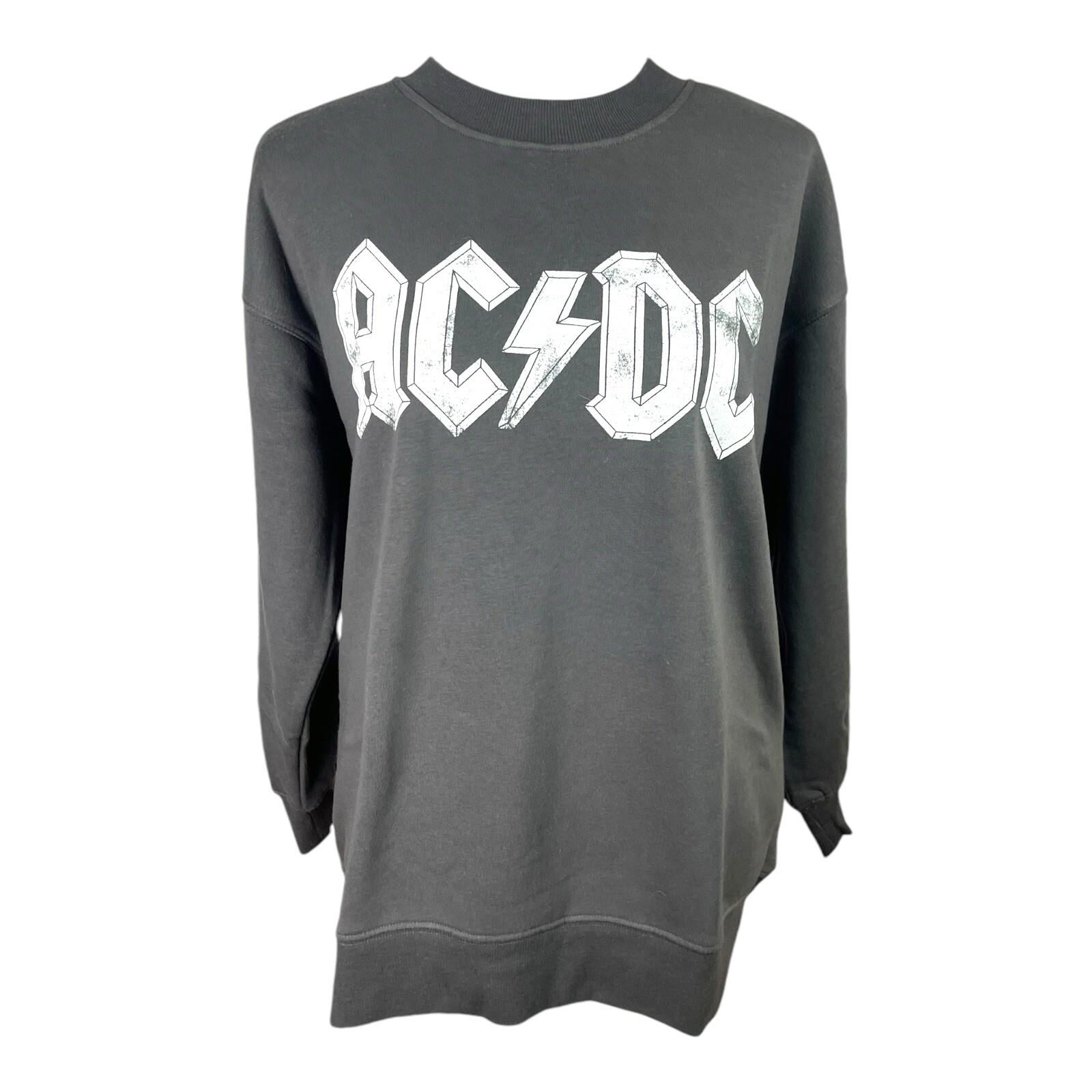 H&M Grey AC/DC Jumper Sweater Fleece Lined Crew Neck Women’s UK Size XS