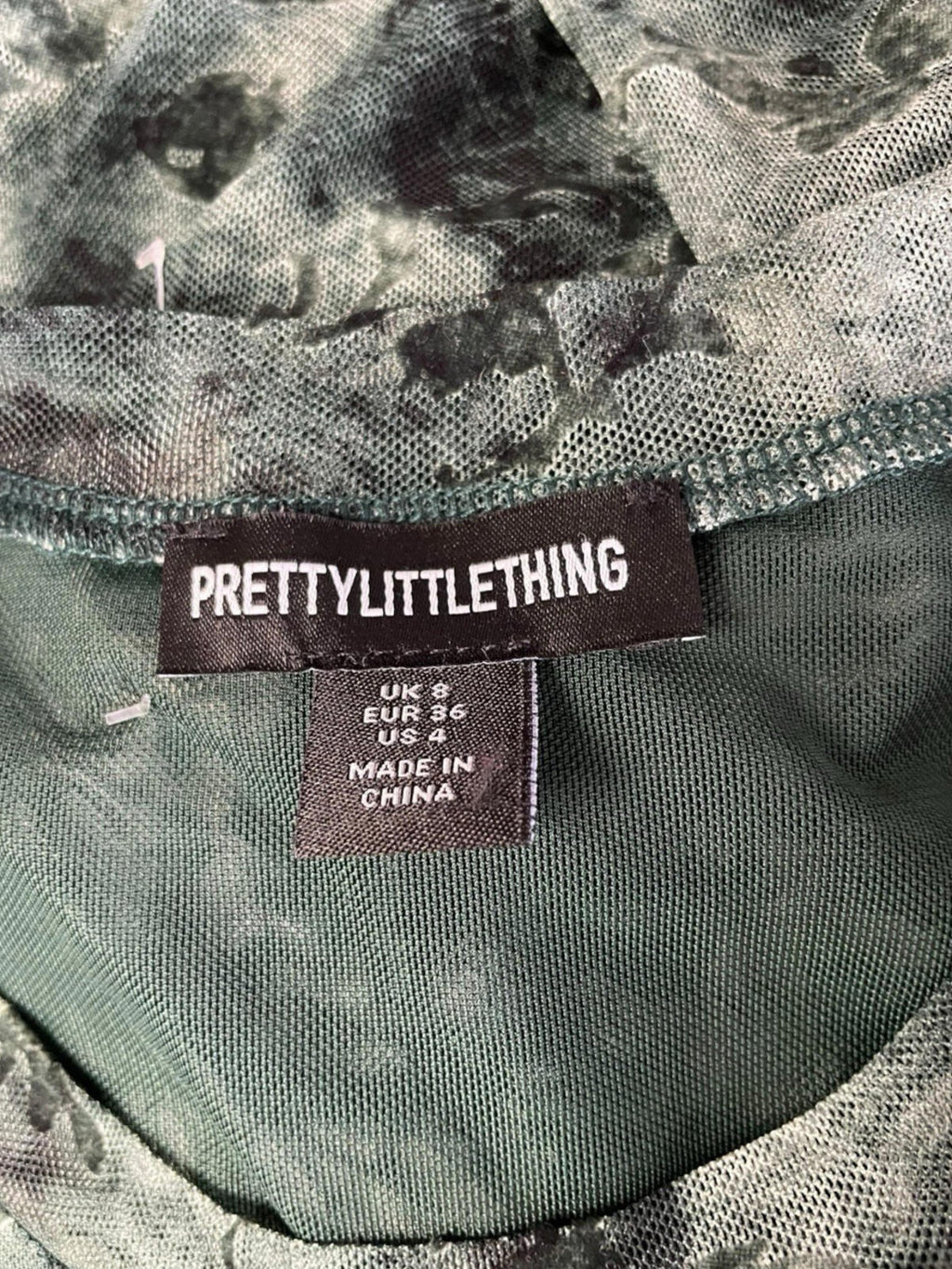Pretty Little Thing Green Croptop Ruffle Layered High Beck Women’s UK Size 8