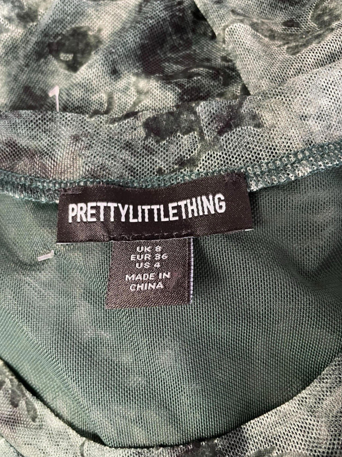 Pretty Little Thing Green Croptop Ruffle Layered High Beck Women’s UK Size 8