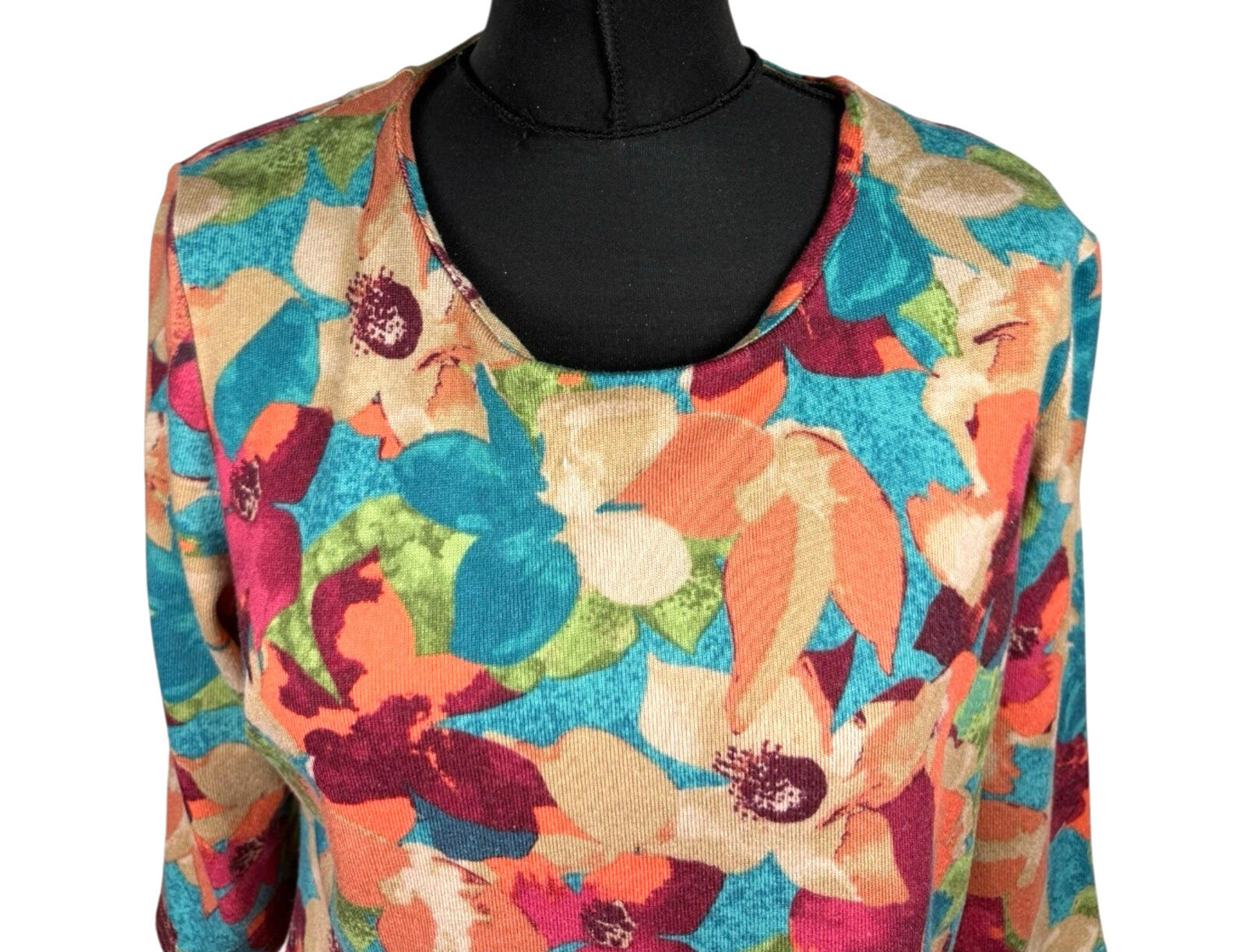 Honor Millburn Floral Top Women’s UK Size 10 3/4 Sleeve Multicolour