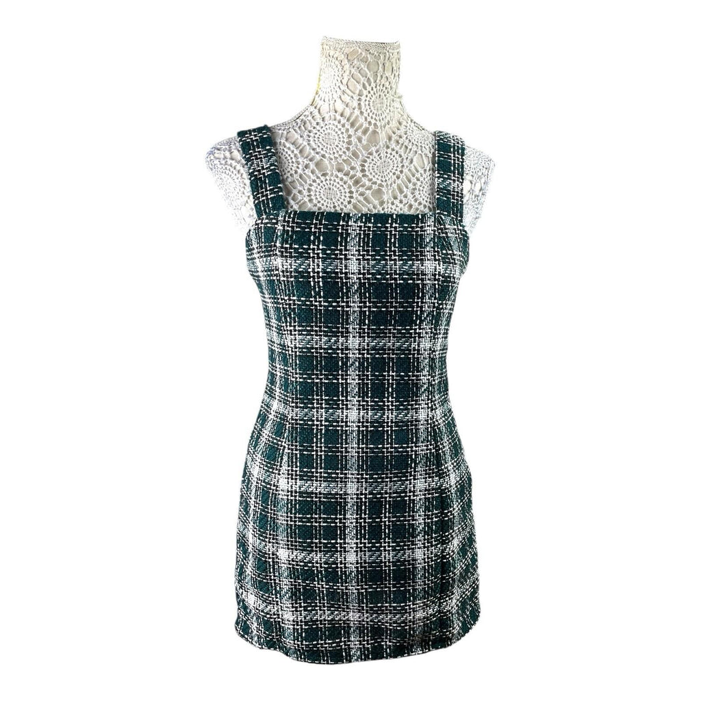 New Look Green Check Pinafore Dress Midi PETITE Women’s UK Size 8