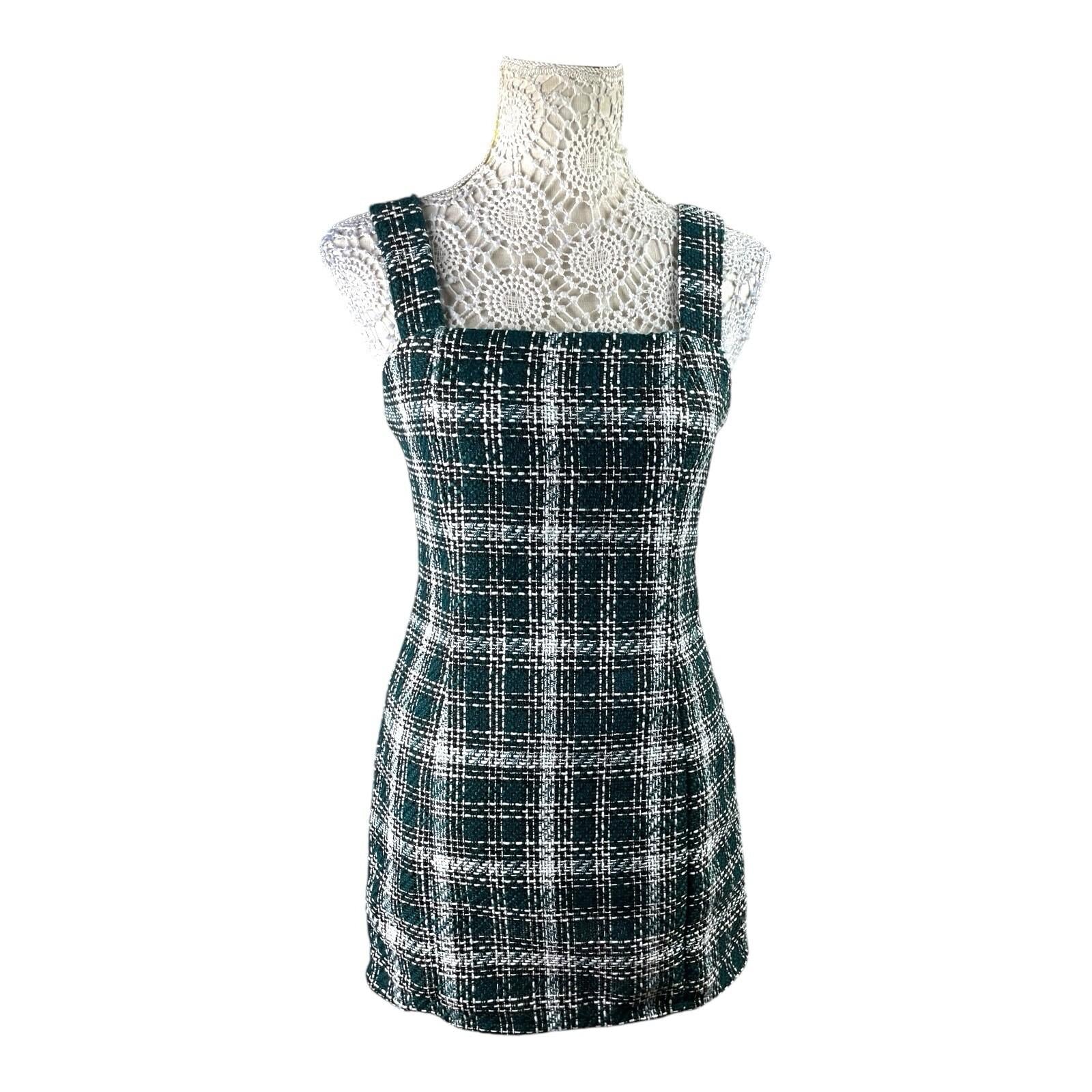 New Look Green Check Pinafore Dress Midi PETITE Women’s UK Size 8