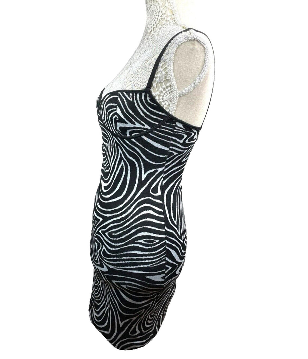Zara Mini Dress Black & White Animal Print Women’s UK Size S