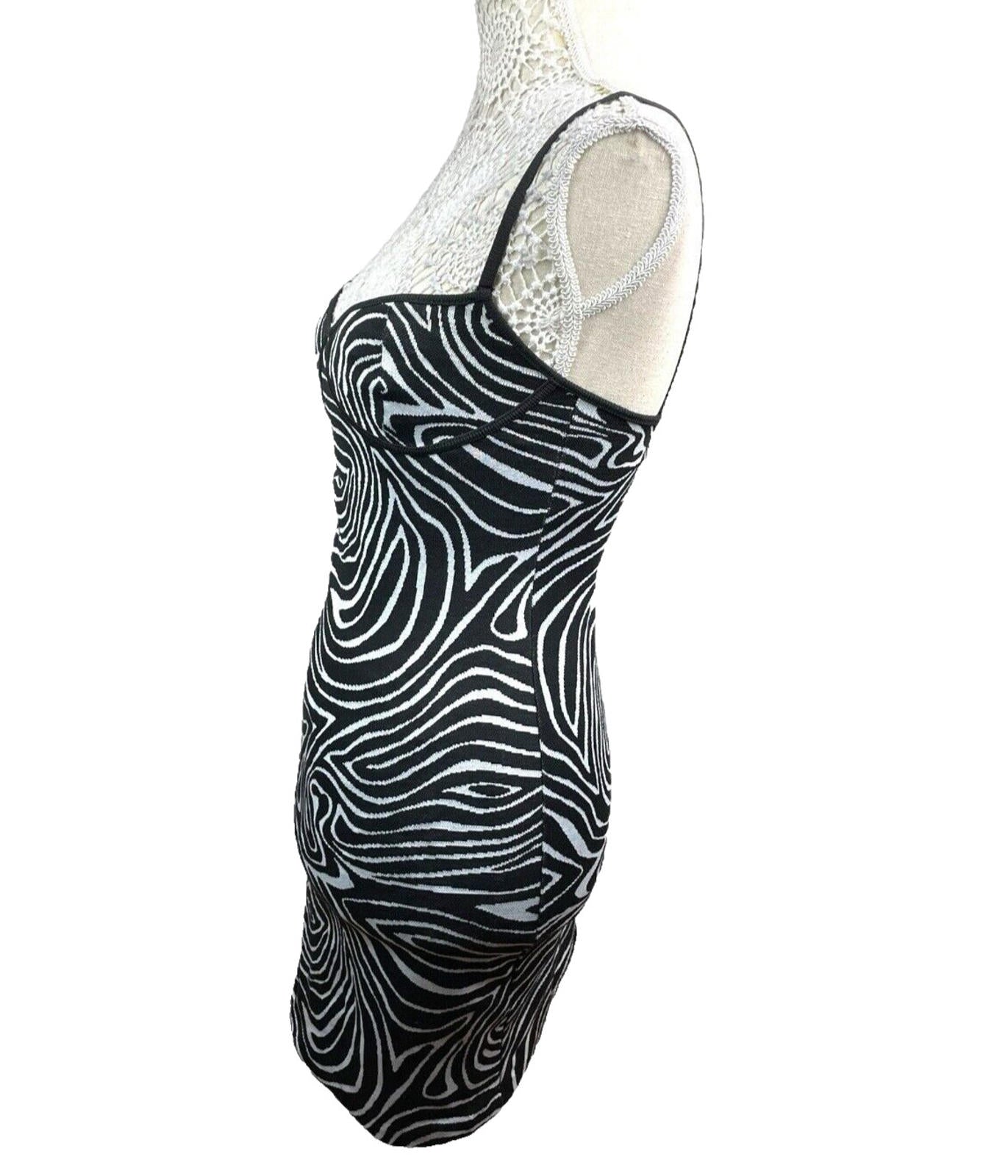 Zara Mini Dress Black & White Animal Print Women’s UK Size S