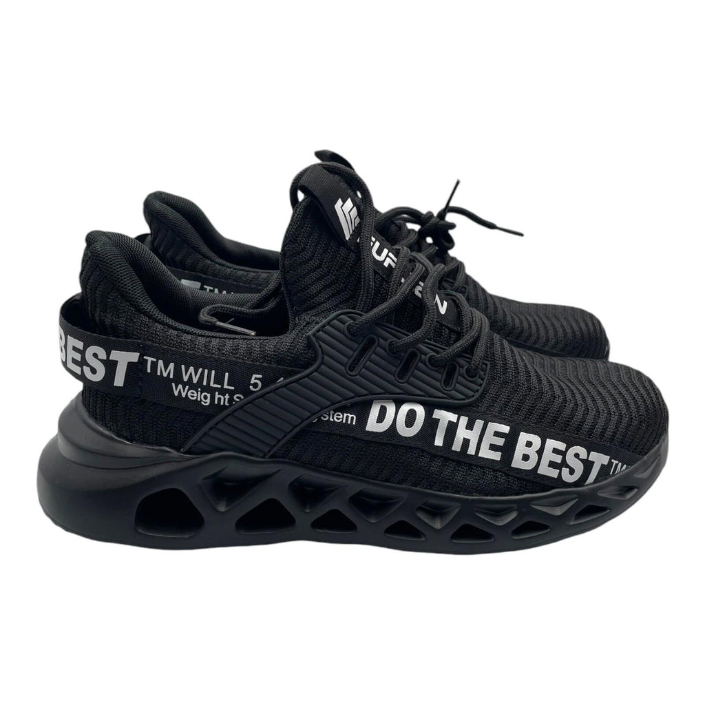 Furuian Black Safety Trainers Steel Toe Cap Logo Band Men’s UK Size 8 EU 42