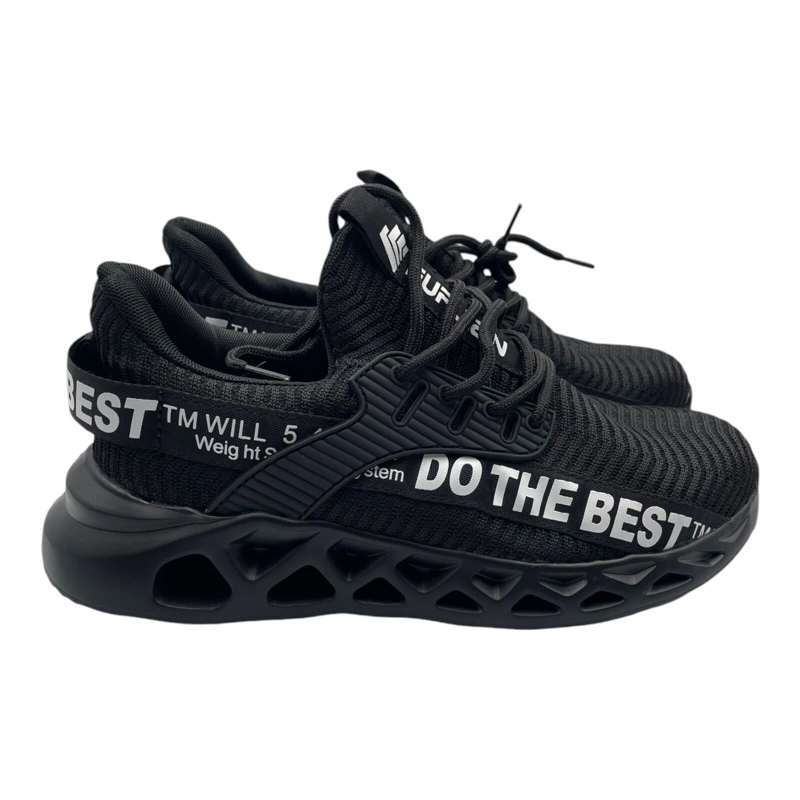 Furuian Black Safety Trainers Steel Toe Cap Logo Band Men’s UK Size 8 EU 42