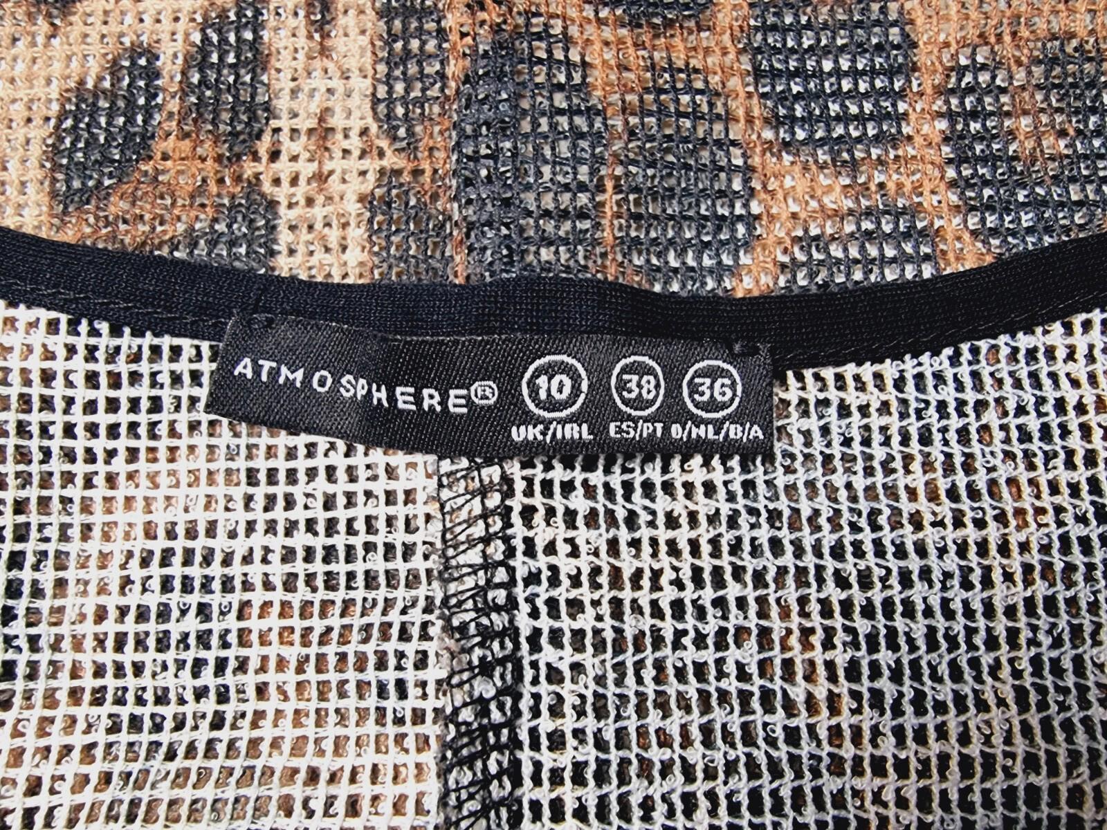 Leopard Print Mesh T-Shirt Blouse Crop Top Women's UK Size 10 Dolman Sleeve