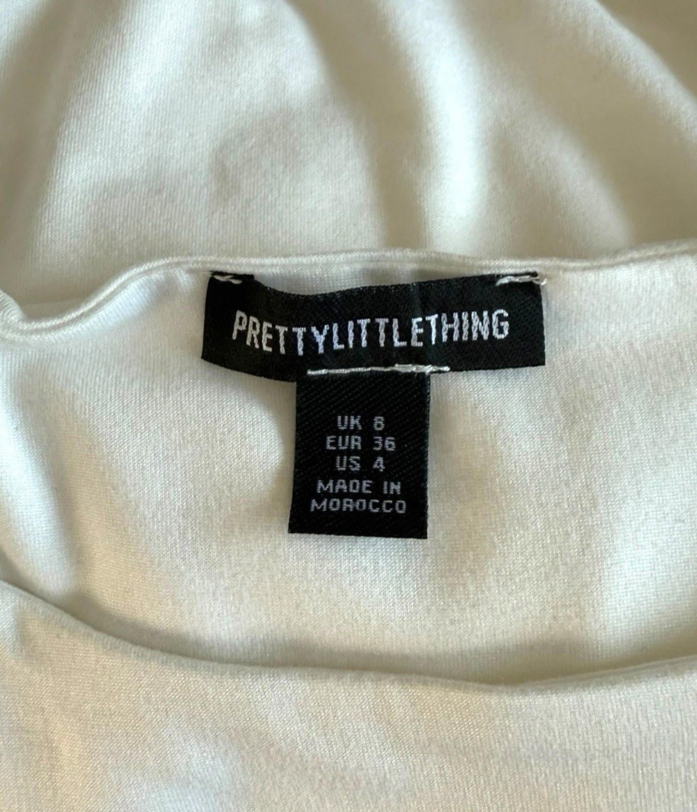 Pretty Little Thing White Mini Dress Wrap Detail Women’s UK Size 8
