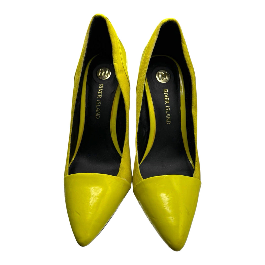 River Island Yellow Shoes Stiletto Pointed Toe Women’s UK Size 6