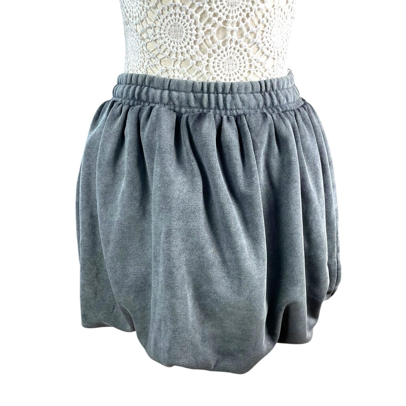 Manor Grey Bubble Hem Jersey Mini Skirt High Waist Women’s UK Size S