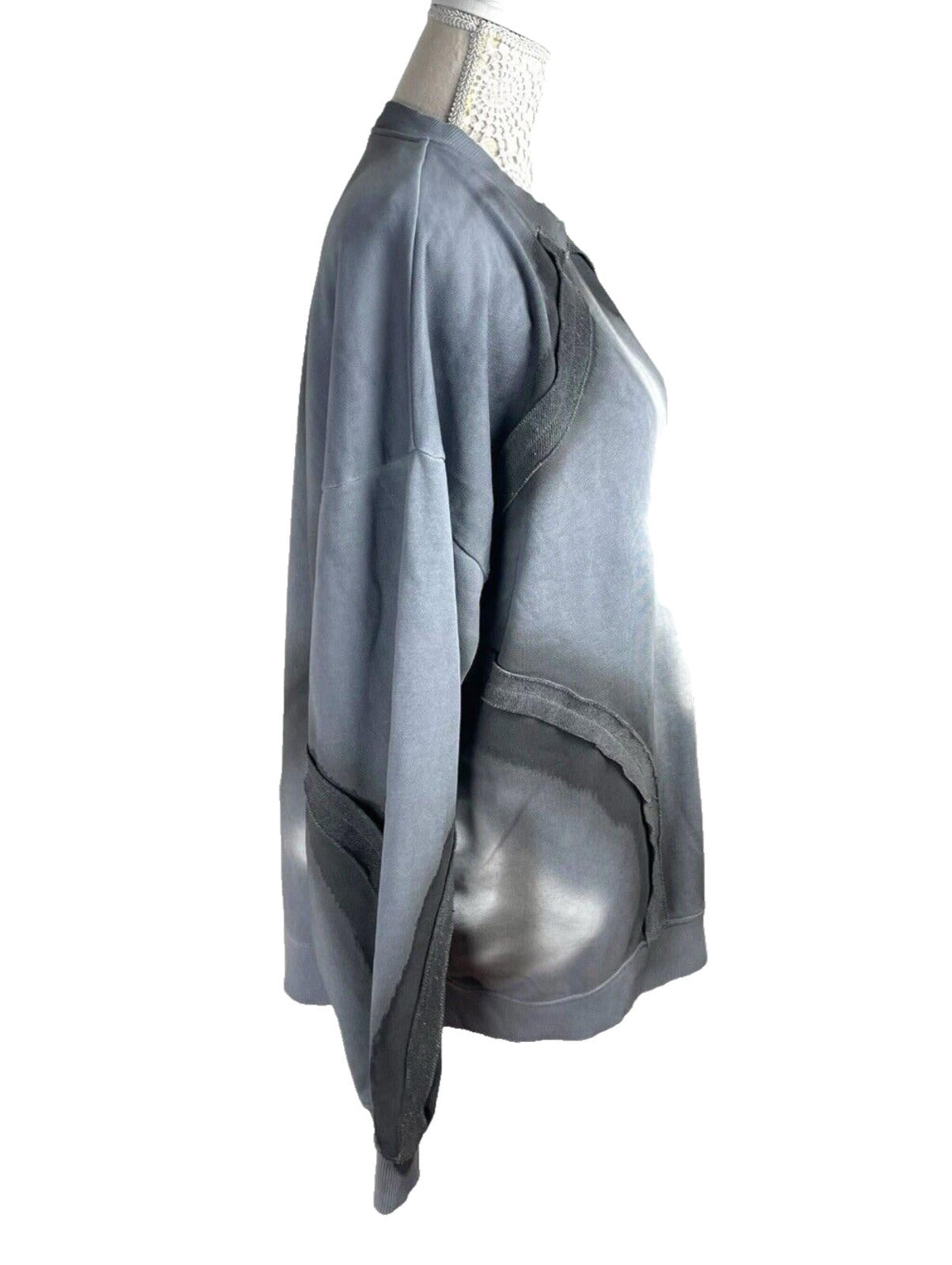 Pretty Little Thing Jumper Jersey Grey Distressed Oversized Women’s UK Size 8