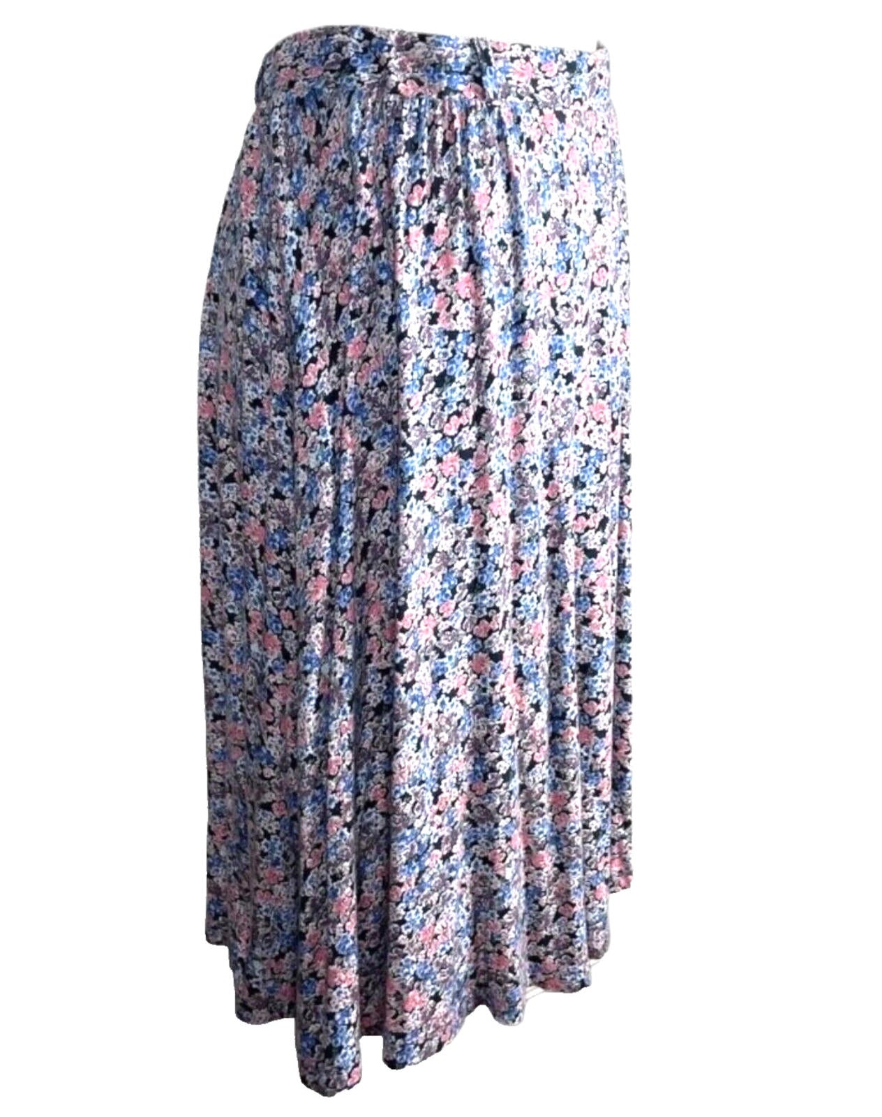 TU Ditsy Pleated Midi Skirt Women's UK Size 8 Colourful Floral Elasticated Waist