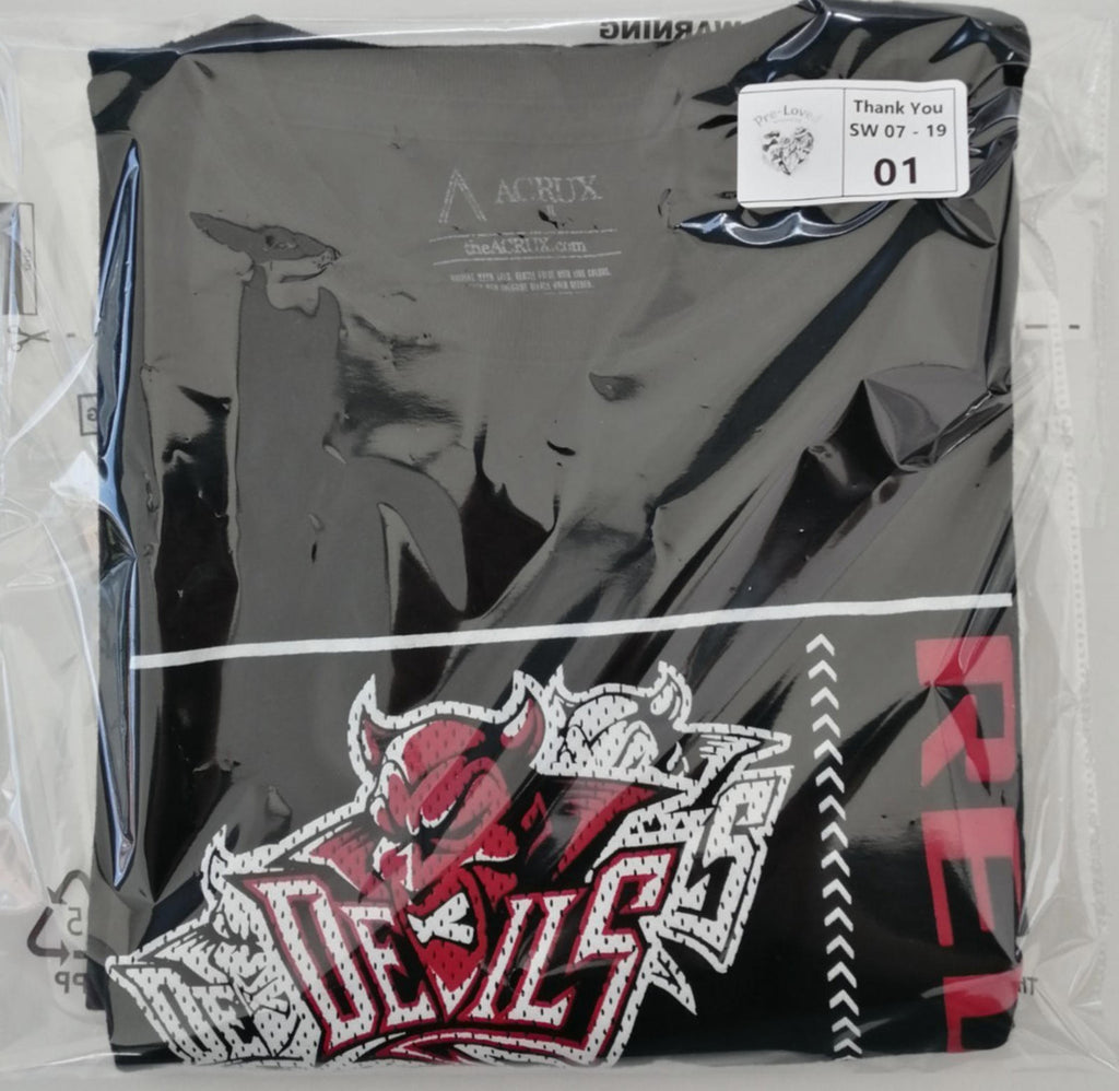 Devil's Red Central Graphic Print T-Shirt Men's Size L Black Crew Neck