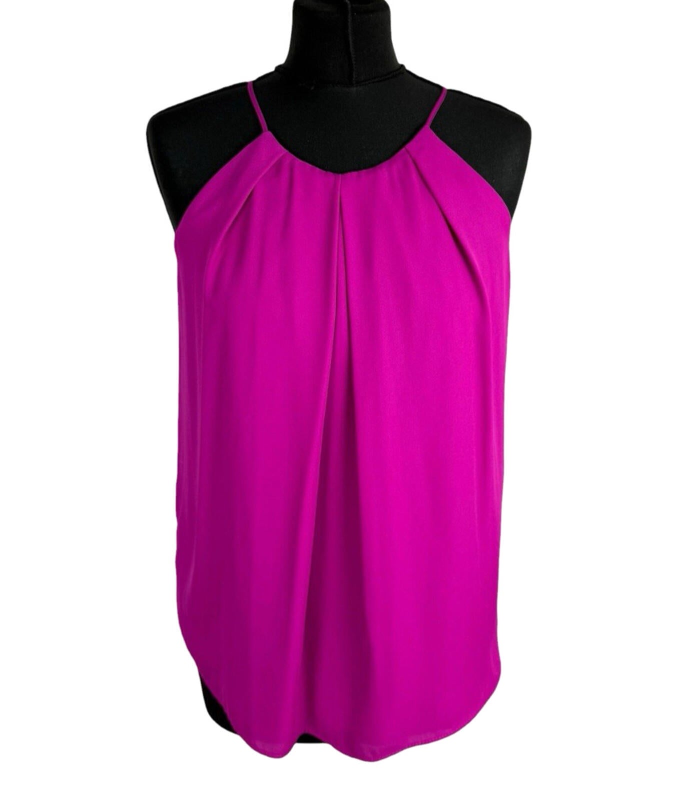 F&F Pleated Camisole Top Women’s UK Size 8 Smocked Sleeveless Bright Pink