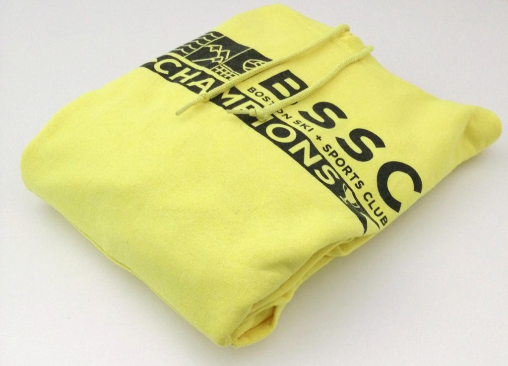 Boston BSSC Champions Hoodie Men's Size M Yellow Jersey Hooded Pockets Sports