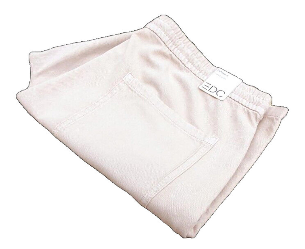 Espirit Relaxed Denim Mom Shorts Beige Woman's UK Size 36 Elasticated Waist
