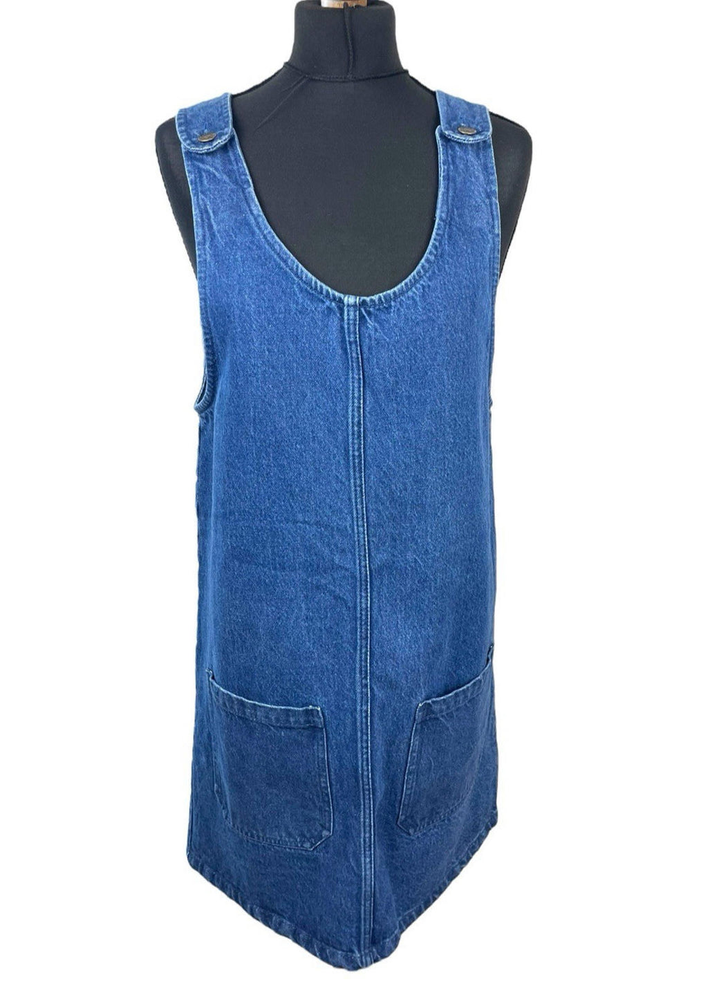 Pep & Co Dark Denim Pinafore Mini Dress Women’s UK Size 12
