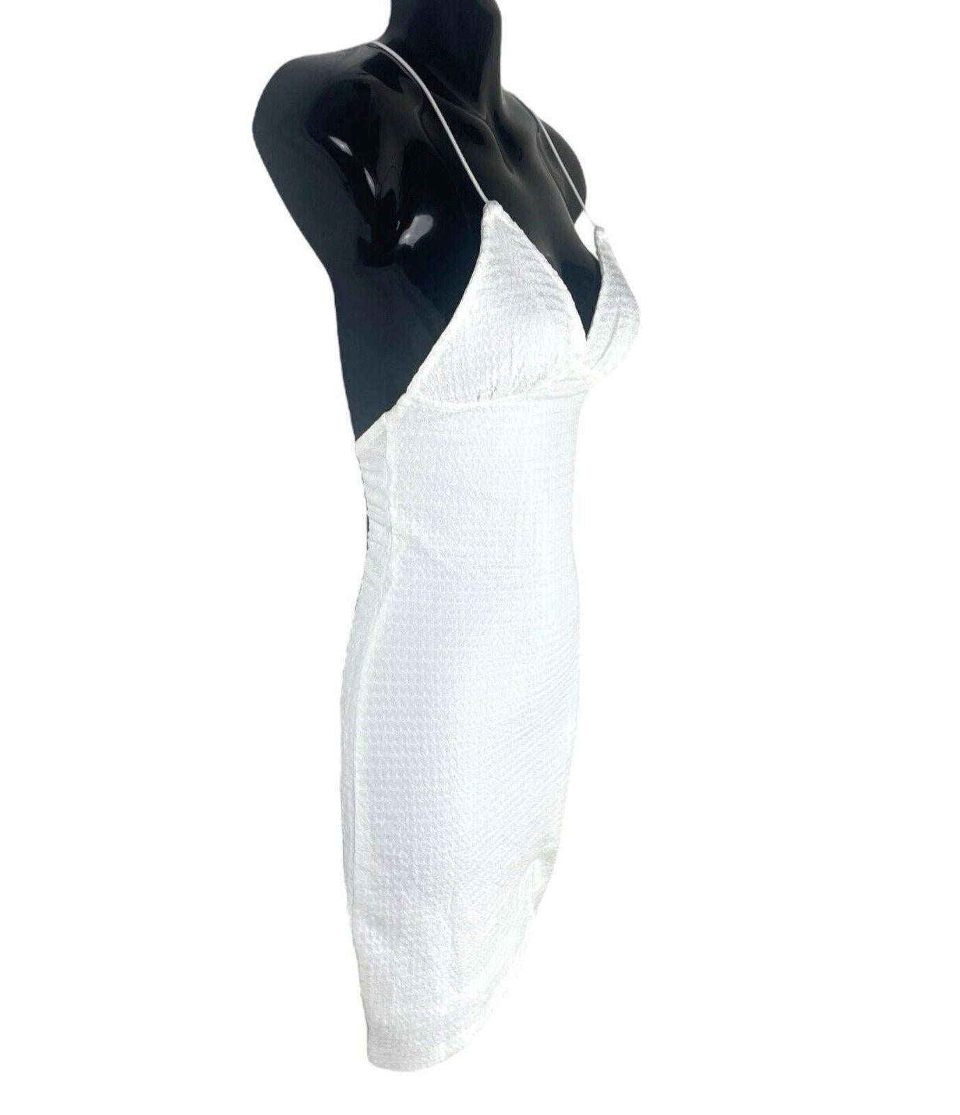 Divided White Textured Bodycon Dress Mini Backless Women’s UK Size XS