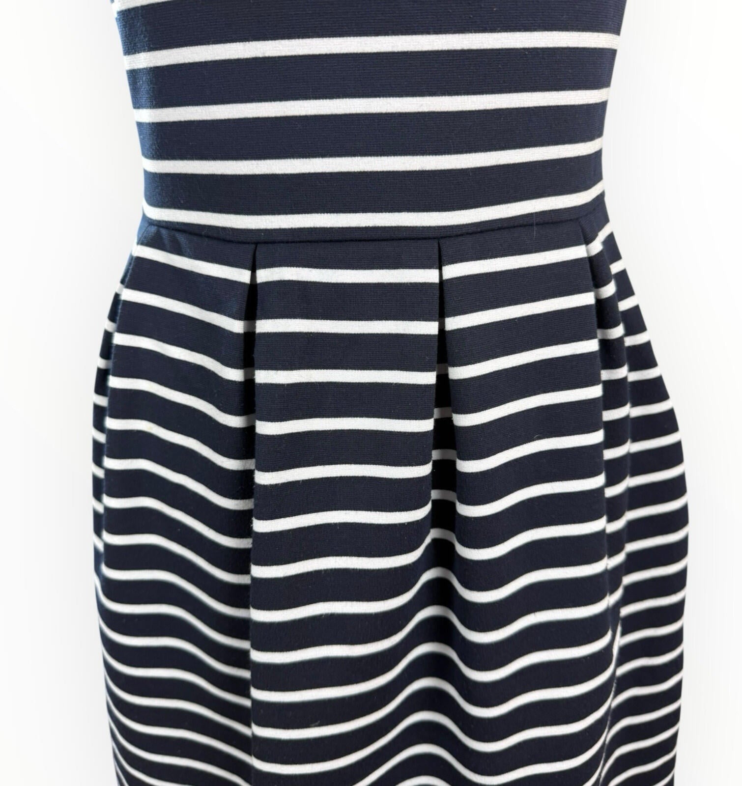 La Redoute Skater Dress Women’s UK Size Square Neck Mini Navy White Stripe