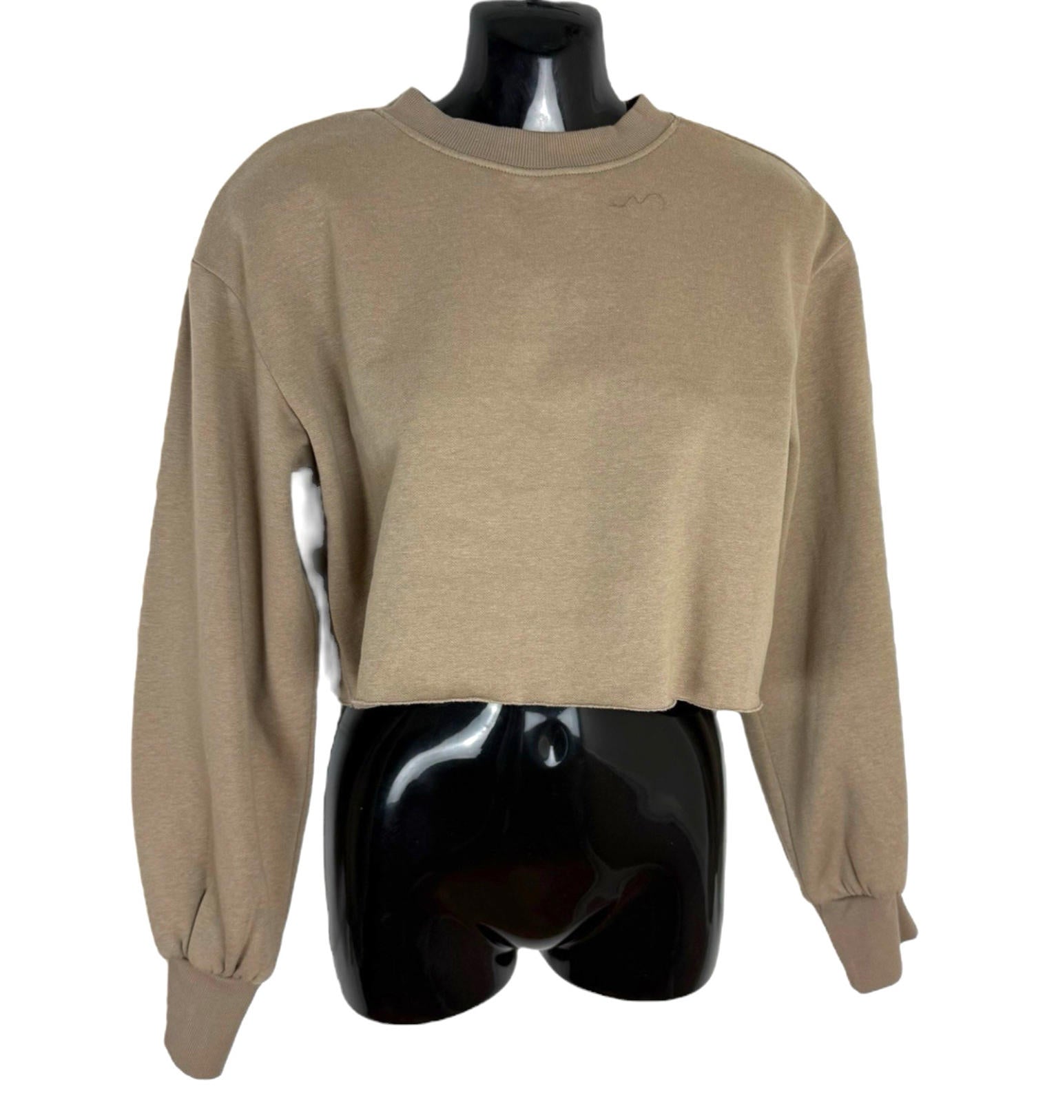 Divided Sweater Women's UK Size XS Light Brown Jersey Top Cropped Crew Neck