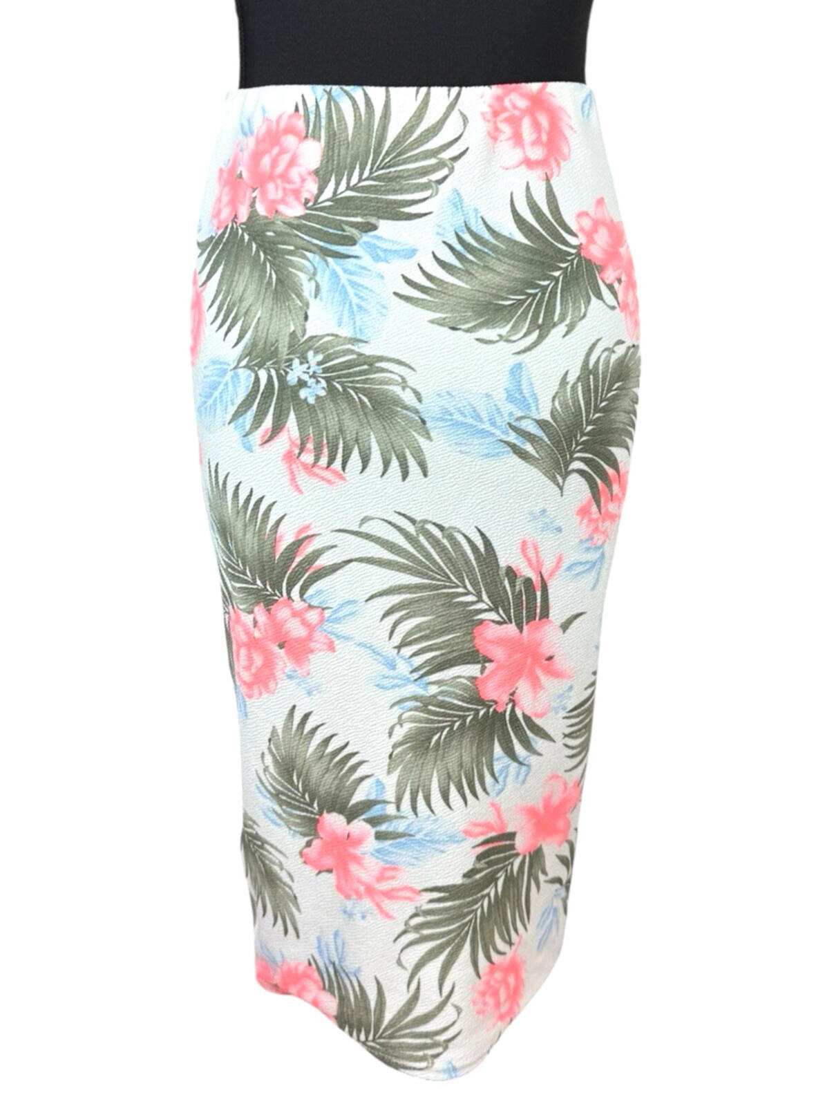 New Look Pencil Skirt Women’s UK Size 10 High Waist Stretch Tropical Print