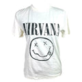 H&M White Nirvana Printed T-Shirt Loose Fit Women’s UK Size XS