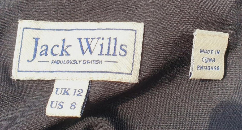 Jack Wills Dark Blue & Star Mini Dress Women's UK Size 12 Side Zipper Pockets