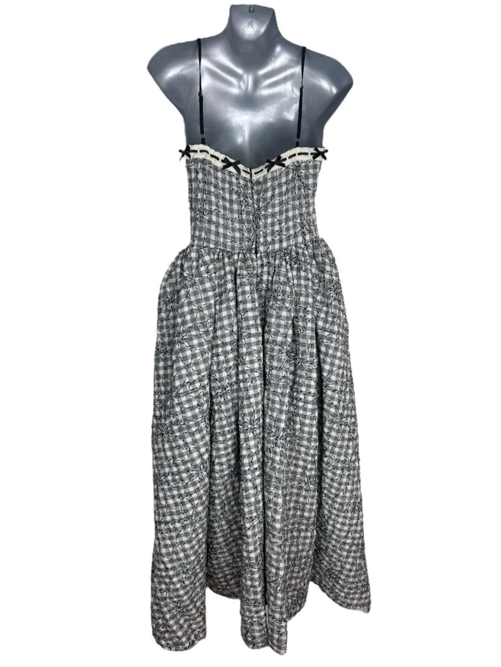 Pretty Little Thing Vintage Style Dress Retro Cute Maxi Check Women’s UK Size 8