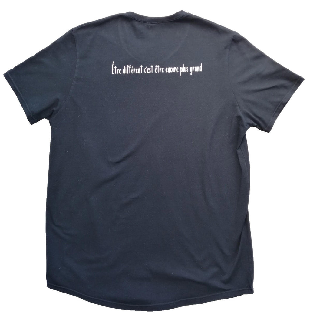 French Quote Graphic Print T-Shirt Men's Size XL Black Crew Neck