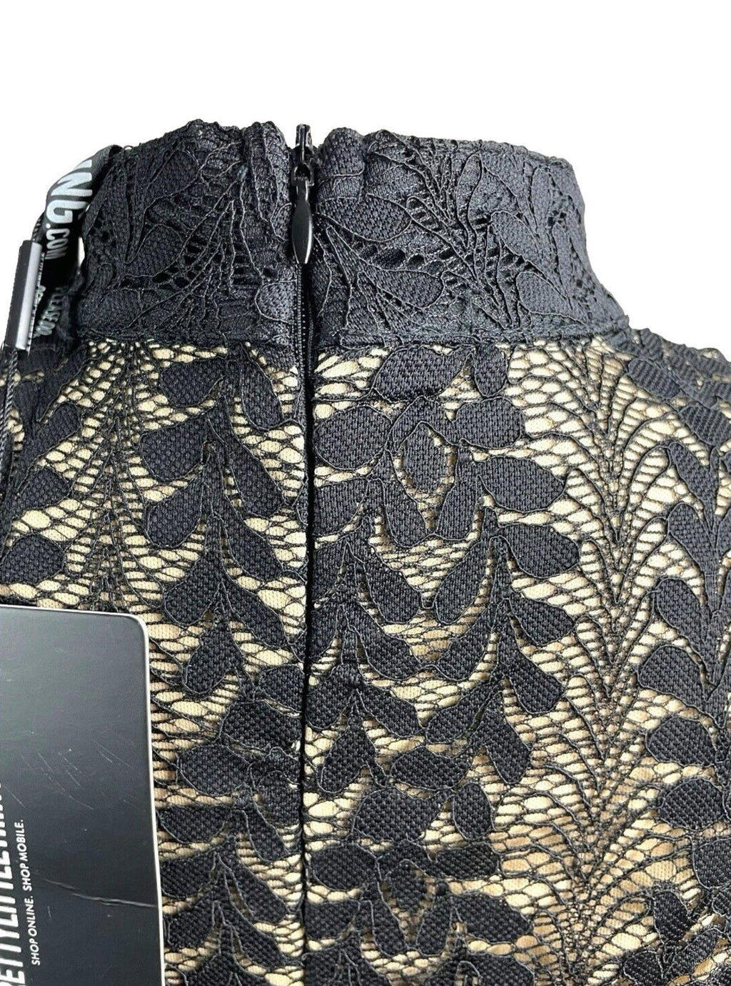 Pretty Little Thing Black Lace Mini Dress Long Sleeve Bodycon Women’s UK Size 12