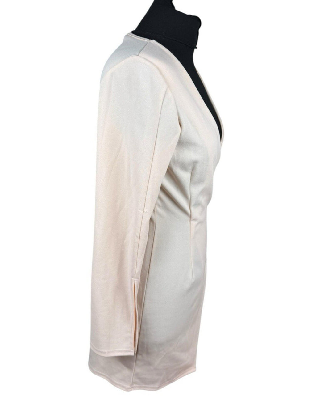 Inxs Bodycon Blazer Dress Women’s UK Size S Low Cut Mini Long Sleeve Pale Pink